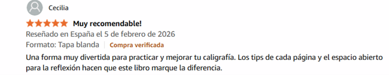 Reseña de Cecilia en Amazon